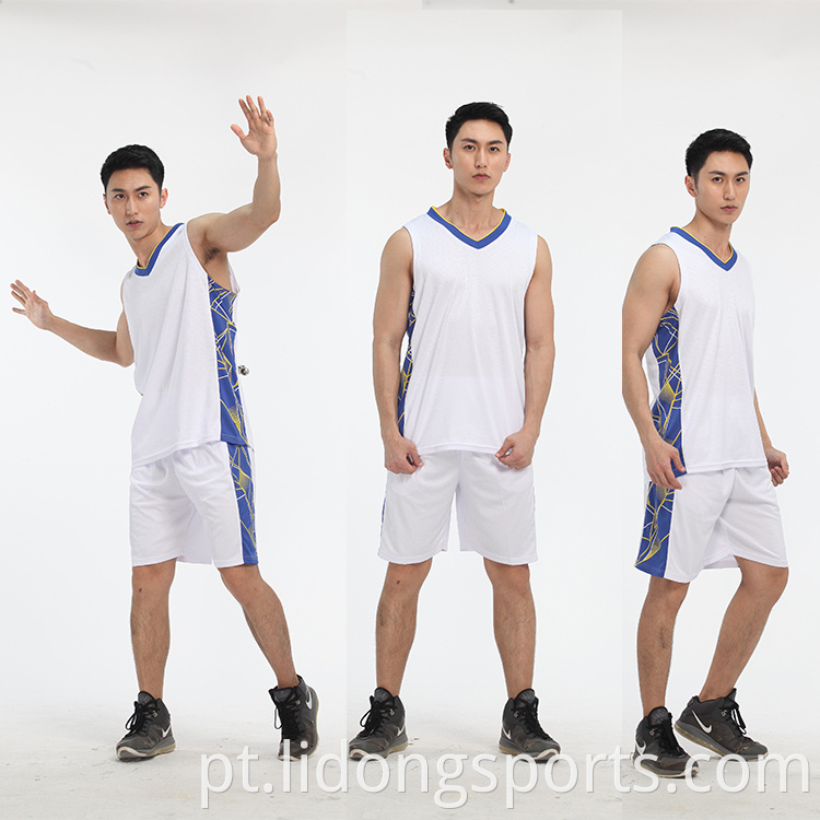 Jersey de basquete em branco por atacado Design da moda uniforme de basquete simples